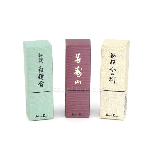 Nippon Kodo Räucherstäbchen mit Sandelholz (Byakudan) und Agarholz Jinkoh und Kyara
