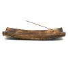 Curved wooden holder for Indian incense sticks