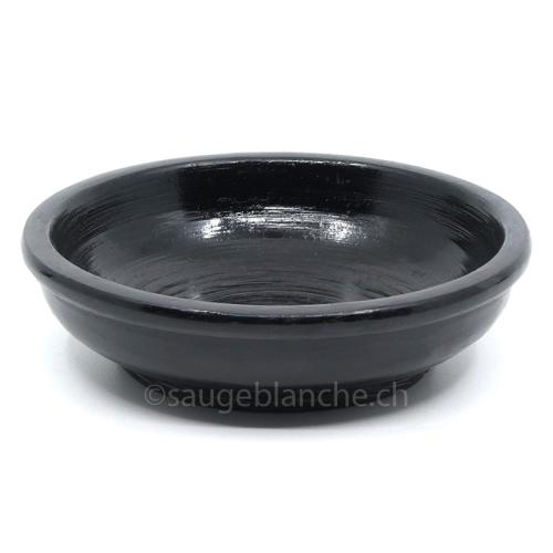 Stone fumigation bowl, black, to be used with charcoal tablets and sand. Diam. 10cm