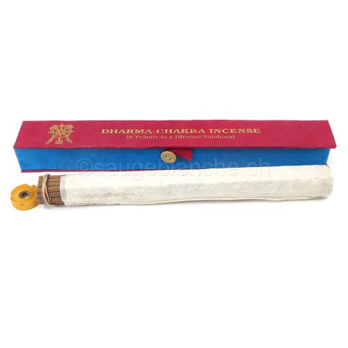 Dharma Chakra Tibetan incense, 27 sticks and holder