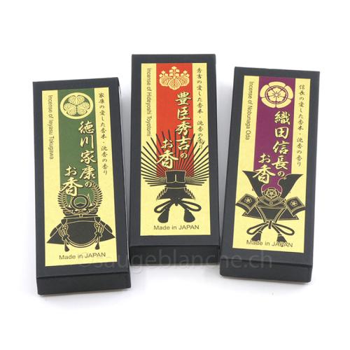 Bayido Samurai incense: Ieyasu Tokugawa, Nobunaga Oda and Hideyoshi Toyotomi