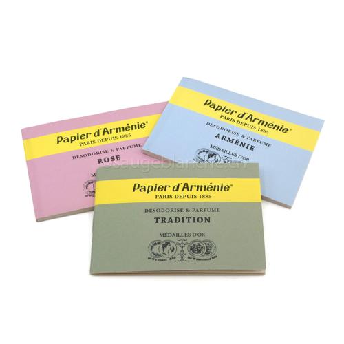 Papier d'Arménie's small booklets: Tradition, La Rose and the blue Year of Armenia booklet.