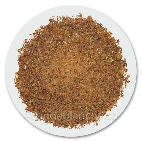 Somali myrrh powder or Commiphora Myrrha resin. Combines very well in fumigation with olibanum or benzoin