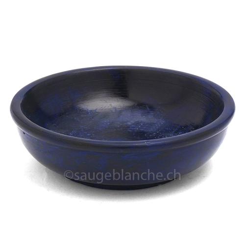 Stone fumigation bowl, blue colour, to be used with charcoal tablets and sand. Diam. 10cm