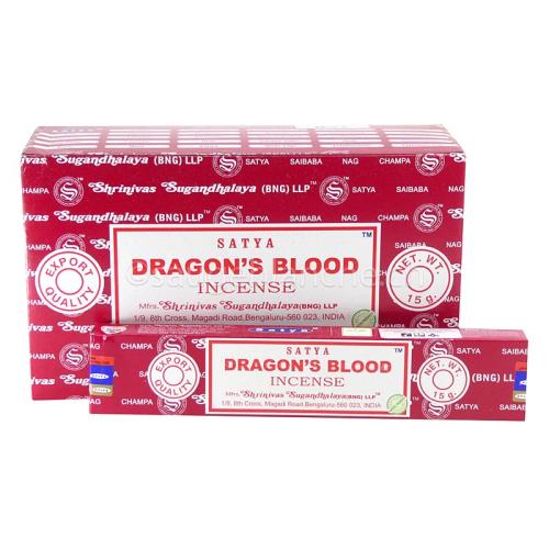 Encens indien Satya Dragon's Blood parfum Sang dragon, boîtes de 15 grammes